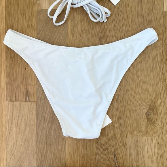 Solid & Striped Alexia High Cut Wrap Tie White Marshmallow Swim Suit Size Large - Picture 10 of 11